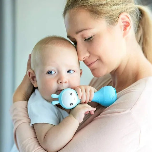 Alilo – Smarty Shake & Tell Rattle, R1 - Smarty Blue | Music, Stories, & Color Learning for Babies | Hi - Fi Sound, Light - Up Ears, USB Charging | 0+ - Marah Kids