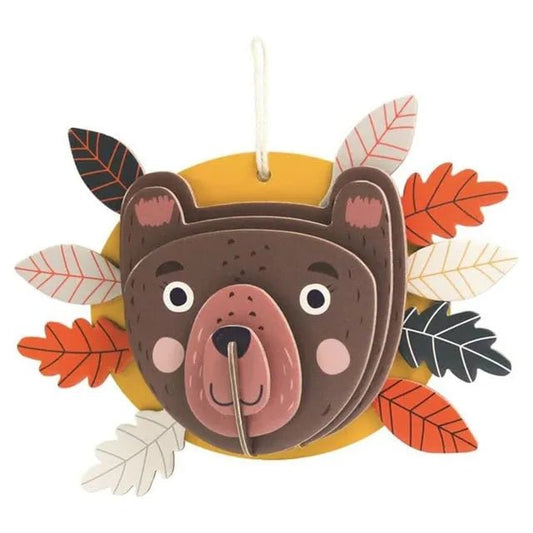 Avenir 3D Decoration - Bear Kit | Turn Your Wall into a Zoo! Create 3D Decorations with Pre - Cut Cardboard Puzzle Pieces | Thoughtful and Creative Gift Option for Kids 3+ - Marah Kids