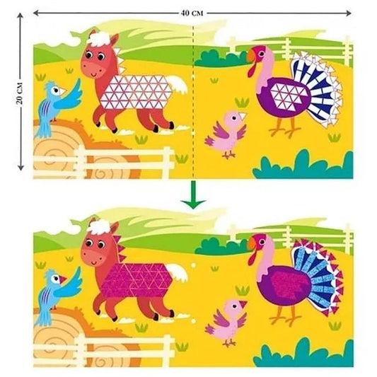 Avenir Create My First Story Book - Farm Animals | Mosaic Junior Kit: Fun DIY Activity for Kids - Improve Coordination and Perception of Colors | Ideal gift for Kids 3+ - Marah Kids