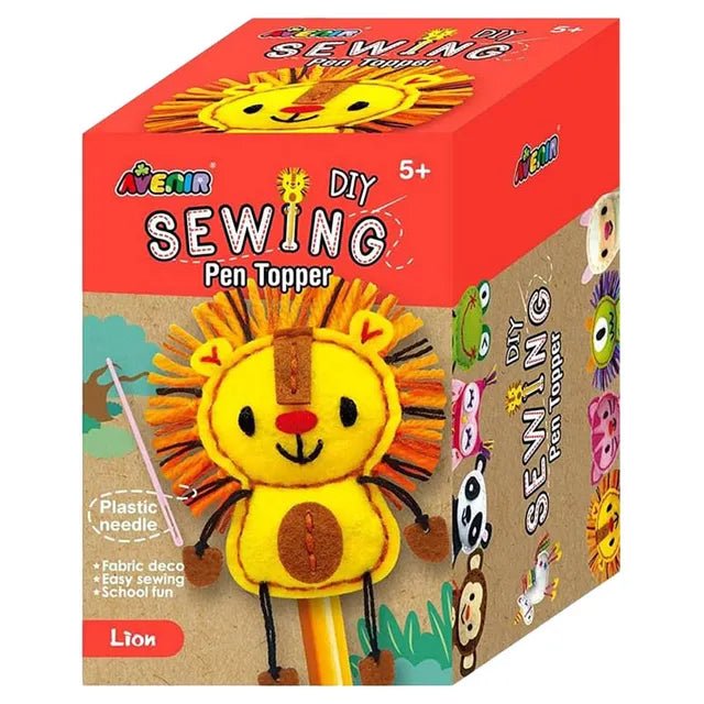 Avenir Sewing Pen Topper - Lion | DIY Pen Topper Friend Sewing Kit - Hours of Entertainment & Creativity | Tools & Instructions Included, Easy and Fun Activity for Kids + - Marah Kids