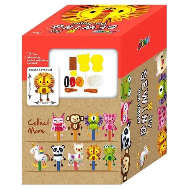 Avenir Sewing Pen Topper - Lion | DIY Pen Topper Friend Sewing Kit - Hours of Entertainment & Creativity | Tools & Instructions Included, Easy and Fun Activity for Kids + - Marah Kids