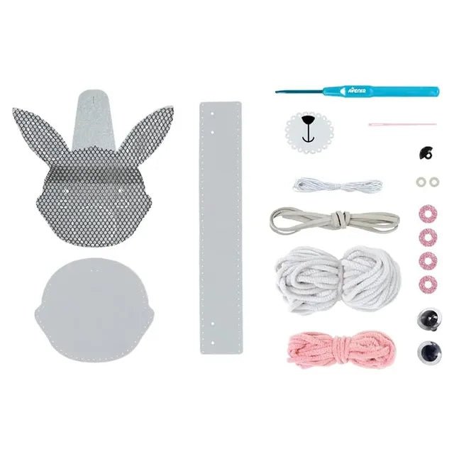 Avenir Loopie Fun - My First Plush Bag Kit - Bunny| Learn to Sew with Loopies! Complete Kit with Felt, Soft Yarn, Crochet Hook, and Step - by - Step Instructions – Safe & Easy to Use | Kids Aged 3+ - Marah Kids