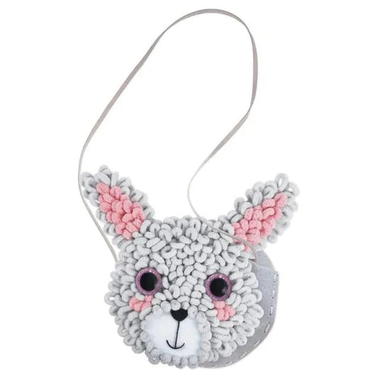 Avenir Loopie Fun - My First Plush Bag Kit - Bunny| Learn to Sew with Loopies! Complete Kit with Felt, Soft Yarn, Crochet Hook, and Step - by - Step Instructions – Safe & Easy to Use | Kids Aged 3+ - Marah Kids