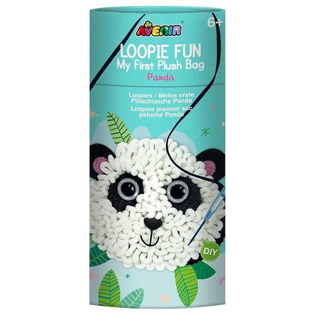 Avenir Loopie Fun - My First Plush Bag Kit - Panda| Learn to Sew with Loopies! Complete Kit with Felt, Soft Yarn, Crochet Hook, and Step - by - Step Instructions – Safe & Easy to Use | Kids Aged 3+ - Marah Kids