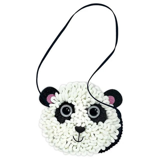 Avenir Loopie Fun - My First Plush Bag Kit - Panda| Learn to Sew with Loopies! Complete Kit with Felt, Soft Yarn, Crochet Hook, and Step - by - Step Instructions – Safe & Easy to Use | Kids Aged 3+ - Marah Kids