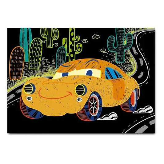 Avenir - Mini Scratch Book - Cars | Introducing the "Mini Scratch Book: Cars Edition" — a journey through 15 pages of creativity and wonder! Unleash your imagination as you scratch to reveal vivid colors| Ages 3+ - Marah Kids