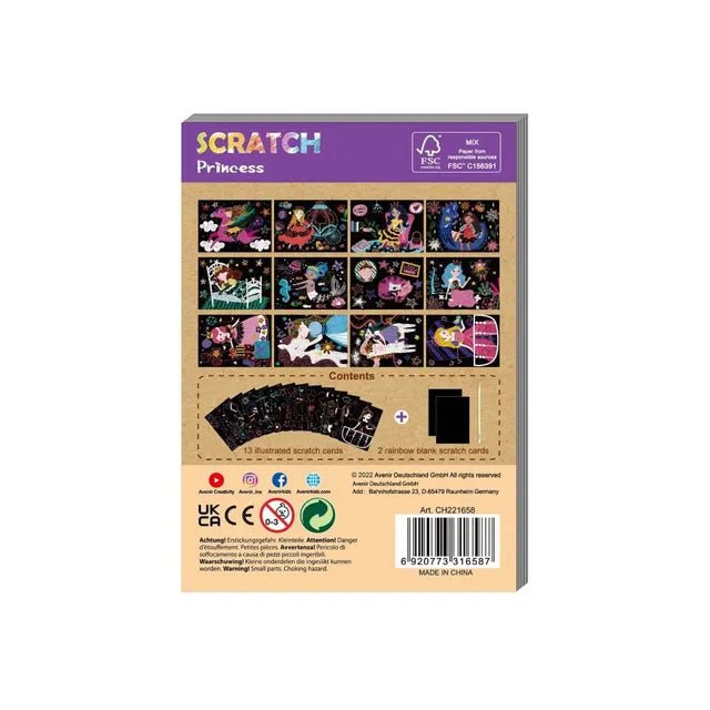 Avenir - Mini Scratch Book - Princess | Introducing the "Mini Enchanting Scratch Book: Princess Edition" — a magical journey through 15 pages of creativity and wonder!| Ages 3+ - Marah Kids