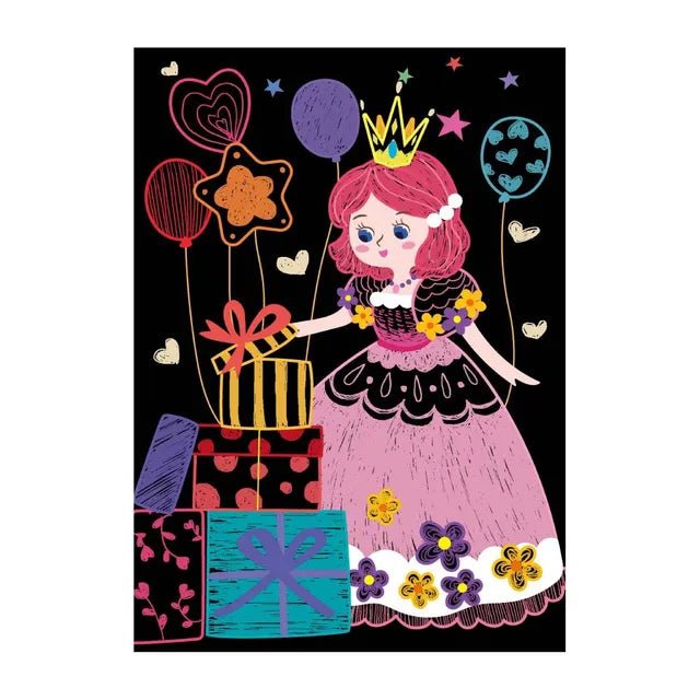 Avenir - Mini Scratch Book - Princess | Introducing the "Mini Enchanting Scratch Book: Princess Edition" — a magical journey through 15 pages of creativity and wonder!| Ages 3+ - Marah Kids