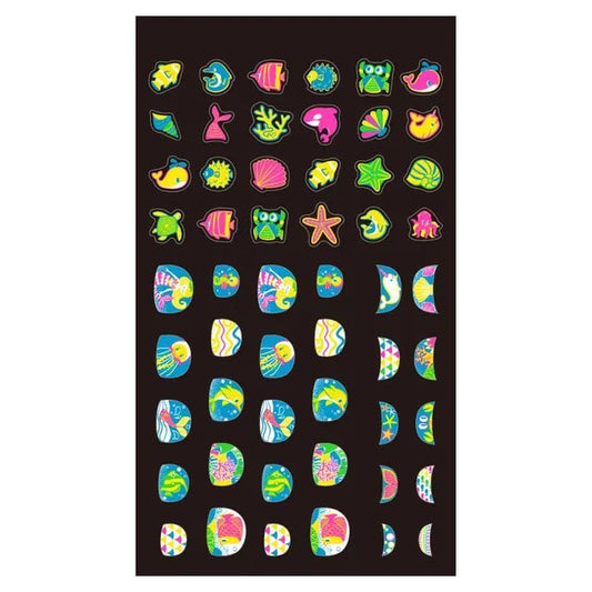 The Avenir Nail Stickers - Fluorescent Ocean offers a vibrant and trendy way to decorate your nails with ease. Ideal for creating a unique, eye - catching look, these nail stickers are perfect for a summer vibe or any occasion where you want to stand out - Marah Kids