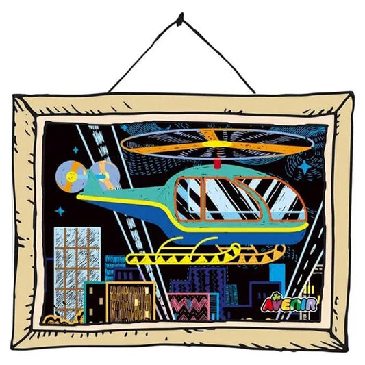Avenir Scratch Art Kit – Transportation | Unleash Creativity with Vibrant Drawings! 4 Themed Scratch Boards and Scratch Tool | Watch Brilliant Colors Unfold, Engaging Activity for Young Artists 3+ - Marah Kids