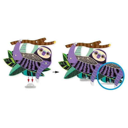 Avenir Scratch - Jungle Animals | Create Your Own Magical Scratch Art Puppets - 6 Jointed Puppets, 2 Backdrops, and More! | Fun and Interactive Art Project for Kids 3+ - Marah Kids