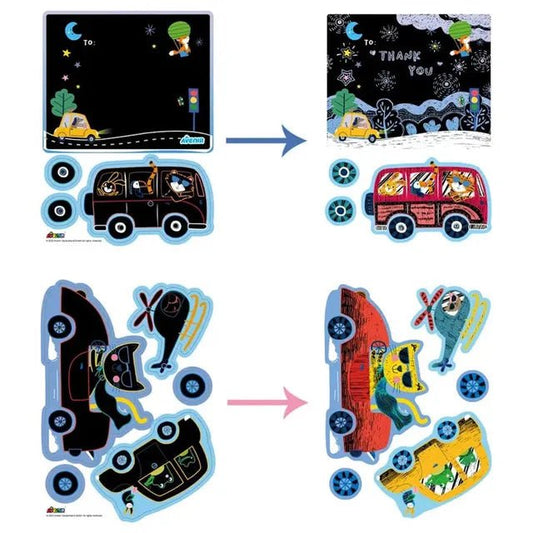 Avenir Scratch - Cars | Arts & Crafts, Greeting Cards Set | Make Beautiful Greetings Cards | Scratch Art 3+ - Marah Kids
