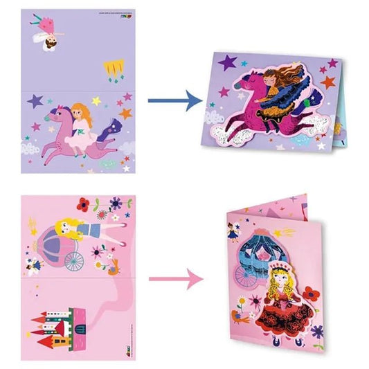 Avenir Scratch - Princesses | Arts & Crafts, Greeting Cards Set | Make Beautiful Greetings Cards | Scratch Art 3+ - Marah Kids