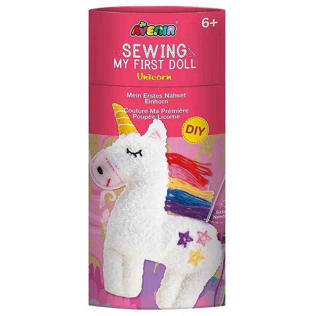 Avenir Sewing My First Doll - Unicorn Kit | Create a Super Soft Unicorn, Develop Motor Skills & Creativity | Safe and Educational - Trusted Art, Learning, and Entertainment for Kids 3+ - Marah Kids