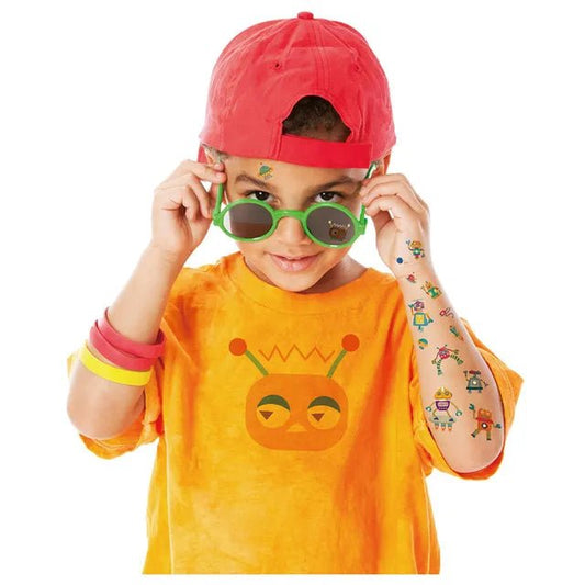 Avenir Tattoo Sticker - Robot | 50pc Set of Temporary Tattoos - High - Quality Water - Based Ink - Safe and Easy to Apply and Remove - Lasts 3 - 5 Days for Kids 3+ - Marah Kids