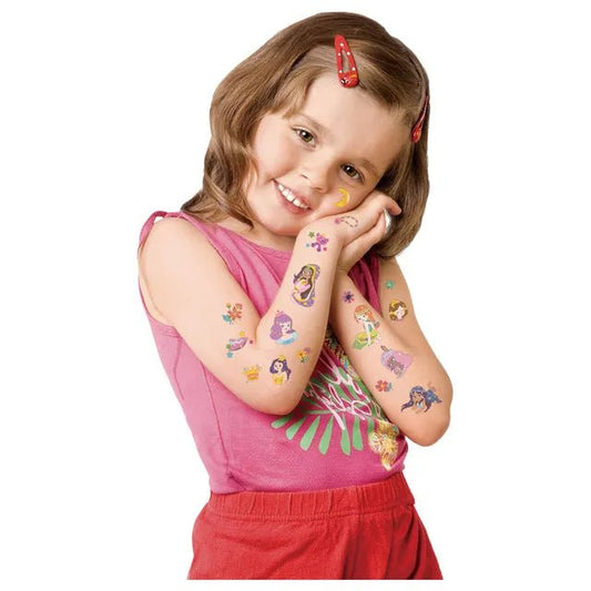 Avenir Tattoo Sticker - Princess | 52pc Set of Temporary Tattoos - High - Quality Water - Based Ink - Safe and Easy to Apply and Remove - Lasts 3 - 5 Days for Kids 3+ - Marah Kids