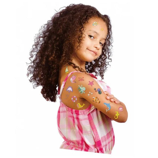 Avenir Tattoo Sticker - Sea Animal | 52pc Set of Temporary Tattoos - High - Quality Water - Based Ink - Safe and Easy to Apply and Remove - Lasts 3 - 5 Days for Kids 3+ - Marah Kids