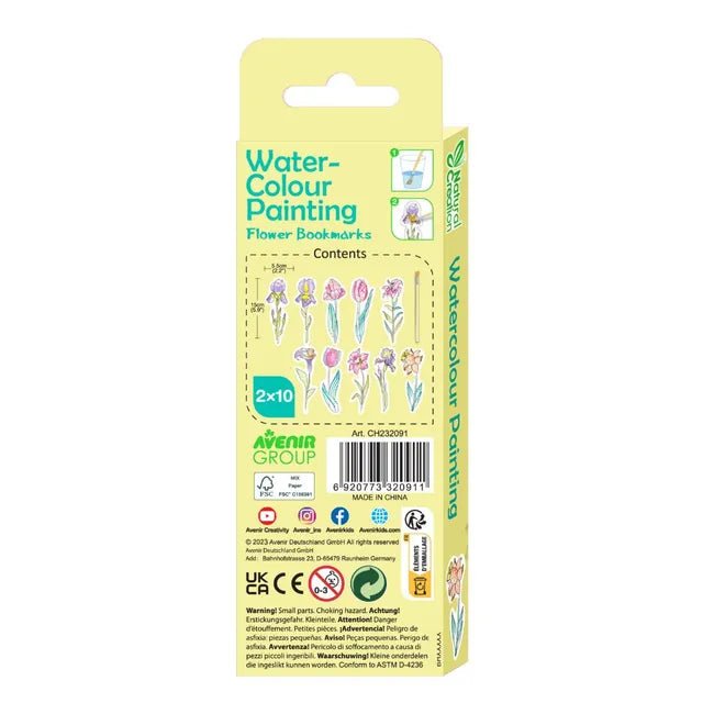 Avenir - Paint by Water - Bookmarks - Flower Multicolour | Paint by Water Art lets little ones discover easy, fun painting - with no mess! | Ages 3+ - Marah Kids