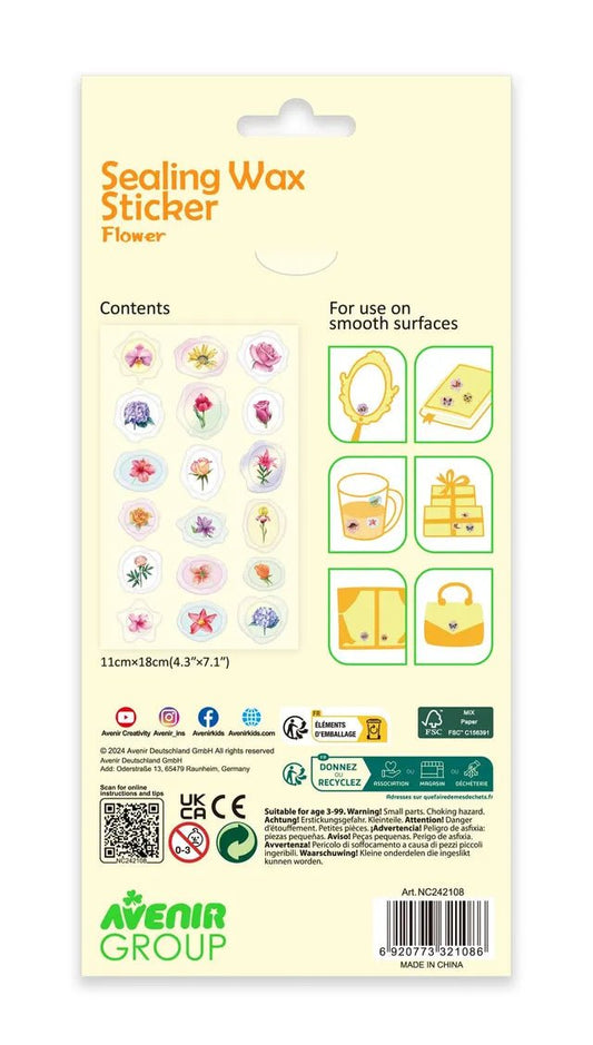 Avenir Natural Creation Sealing Wax Flower Stickers - 18pcs - Marah Kids