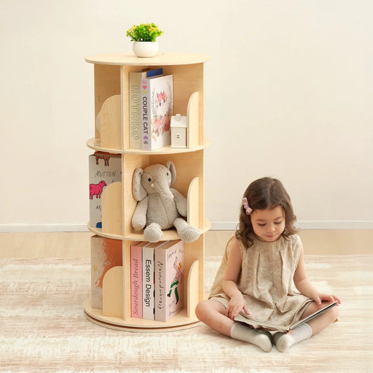 OOOK 3-Tier Rotating Bookshelf storage - view 2 | Marah Kids