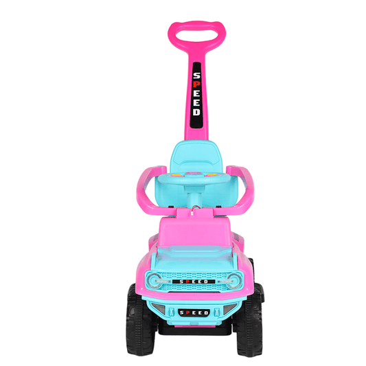 Best Push Ride - On Car With Push Bar, Music & Lights, Backrest, 1 to 5 years - Rose Red - Marah Kids