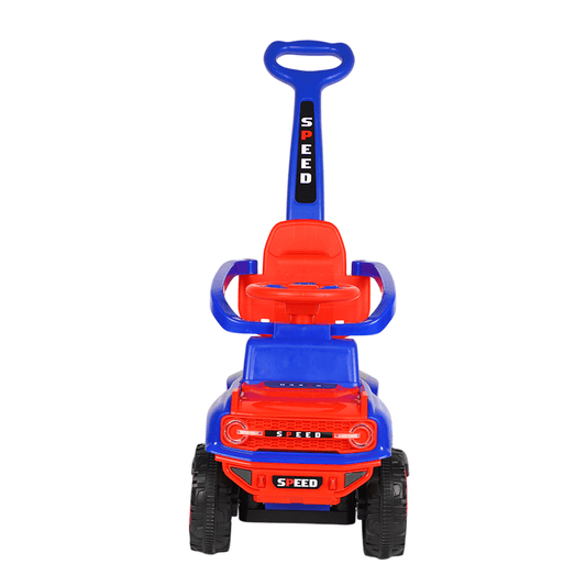 Best Push Ride - On Car With Push Bar, Music & Lights, Backrest, 1 to 5 years - Blue - Marah Kids