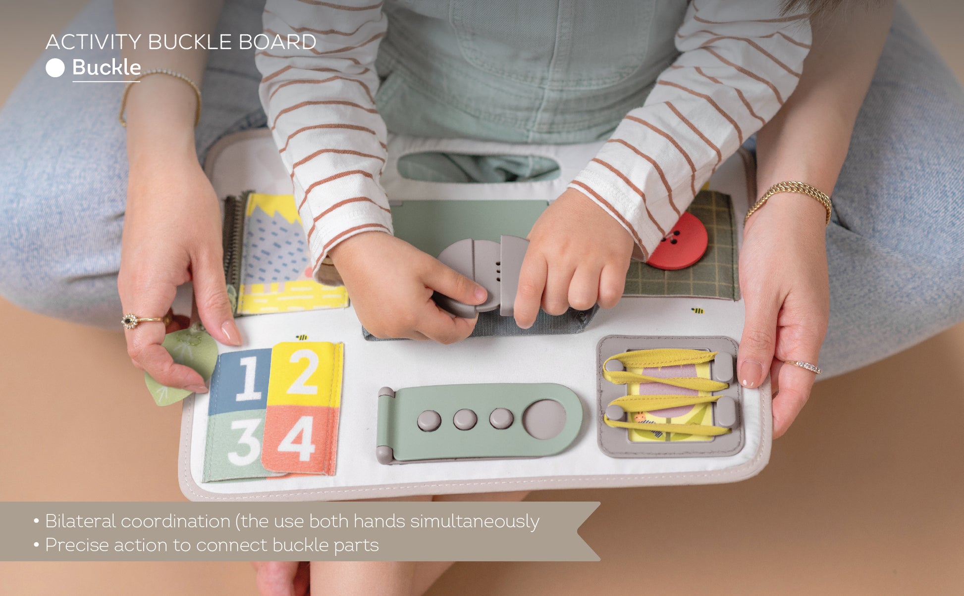 Taf Toys Activity Buckles Board | Montessori Learning Toy - Marah Kids