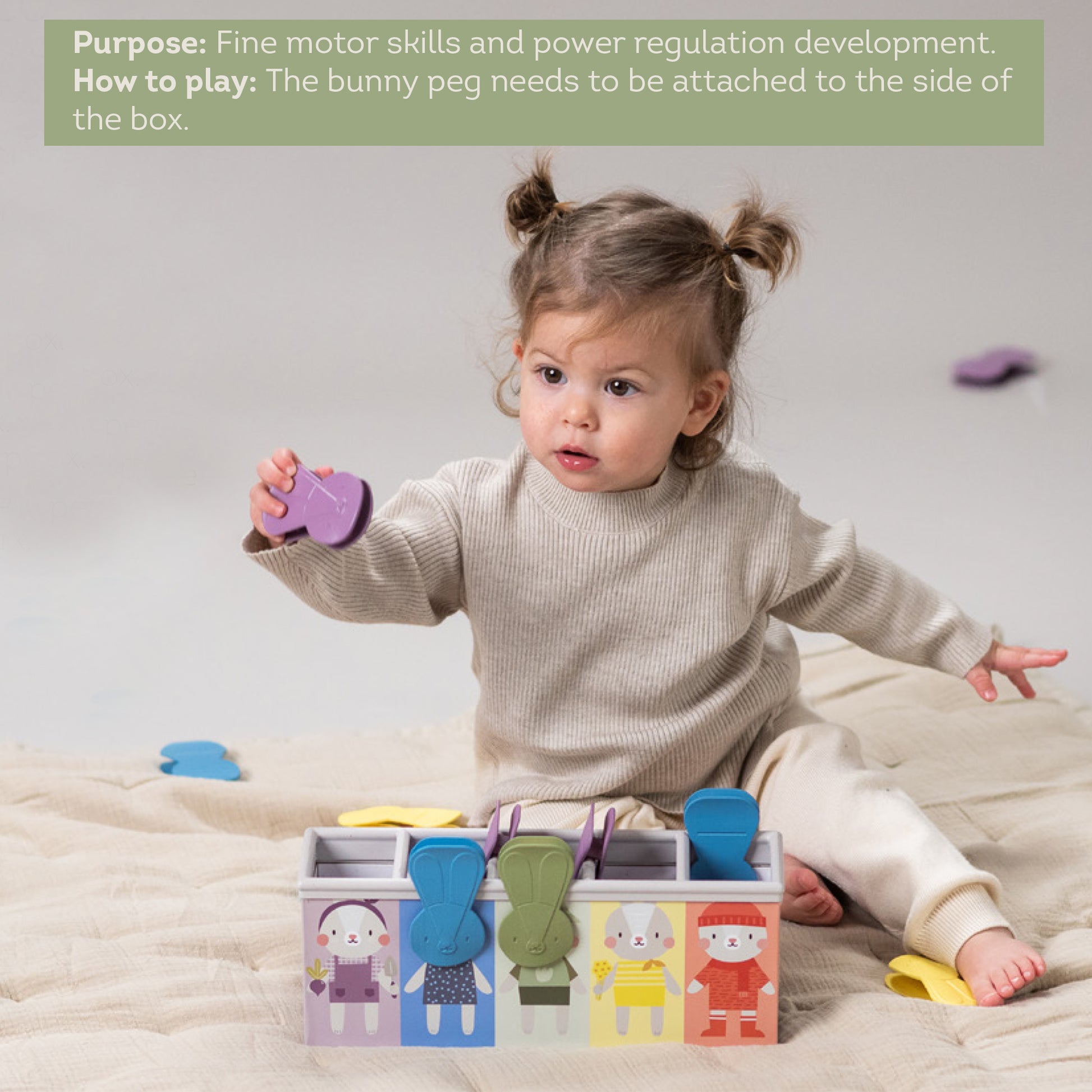 Taf Toys - Match And Count XL Bunny Pegs Early Learning Toy - 15pcs - Marah Kids