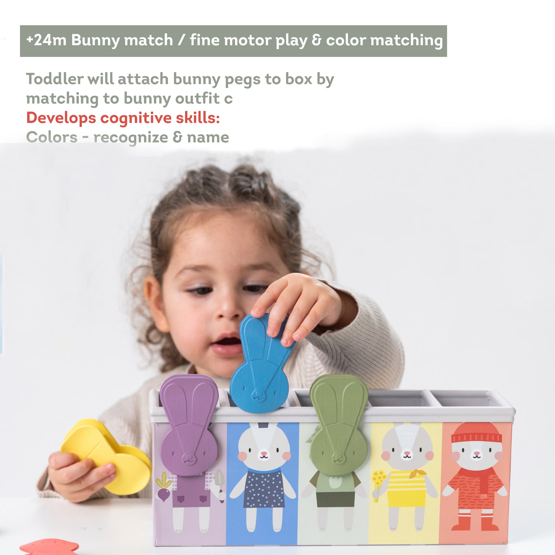 Taf Toys - Match And Count XL Bunny Pegs Early Learning Toy - 15pcs - Marah Kids