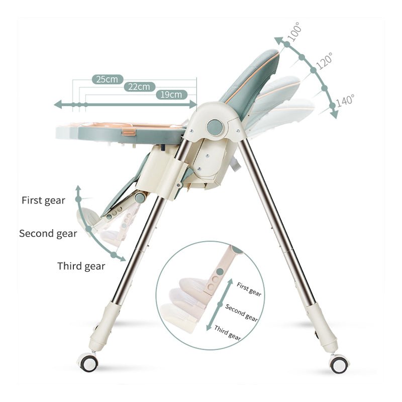 Foldable High Chair - Sage Green - Marah Kids