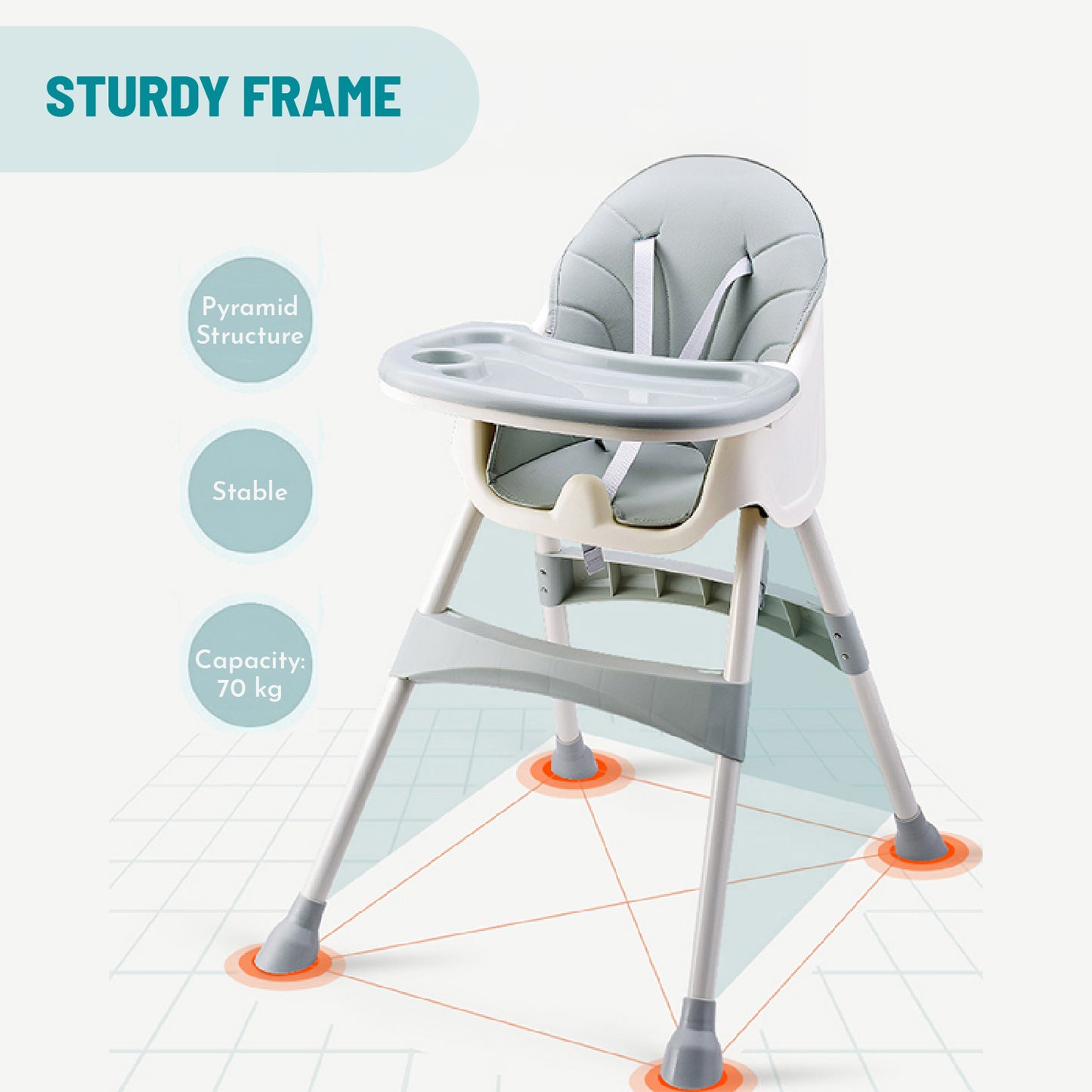 High Chair - Azure - Marah Kids