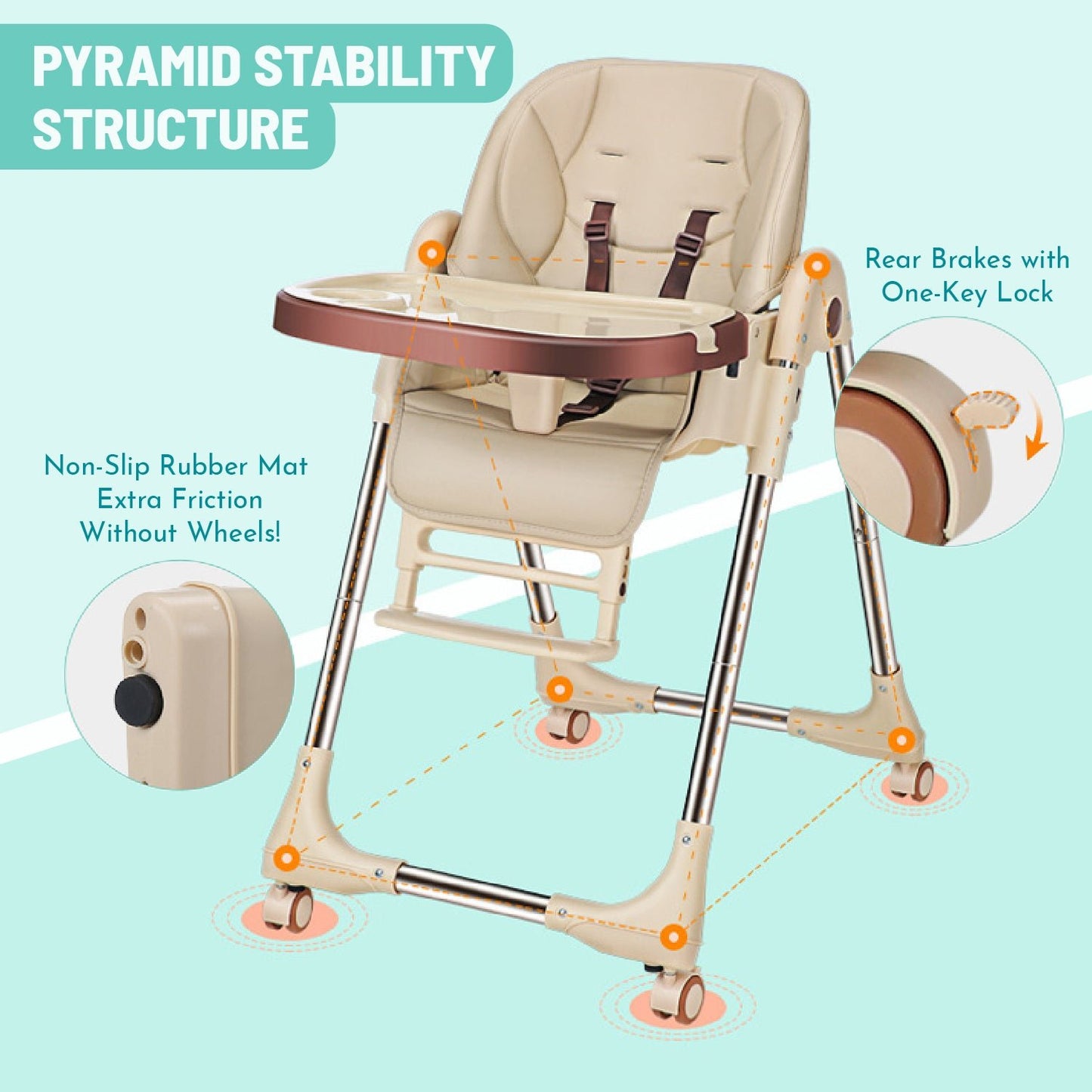 High Chair - Gold - Marah Kids