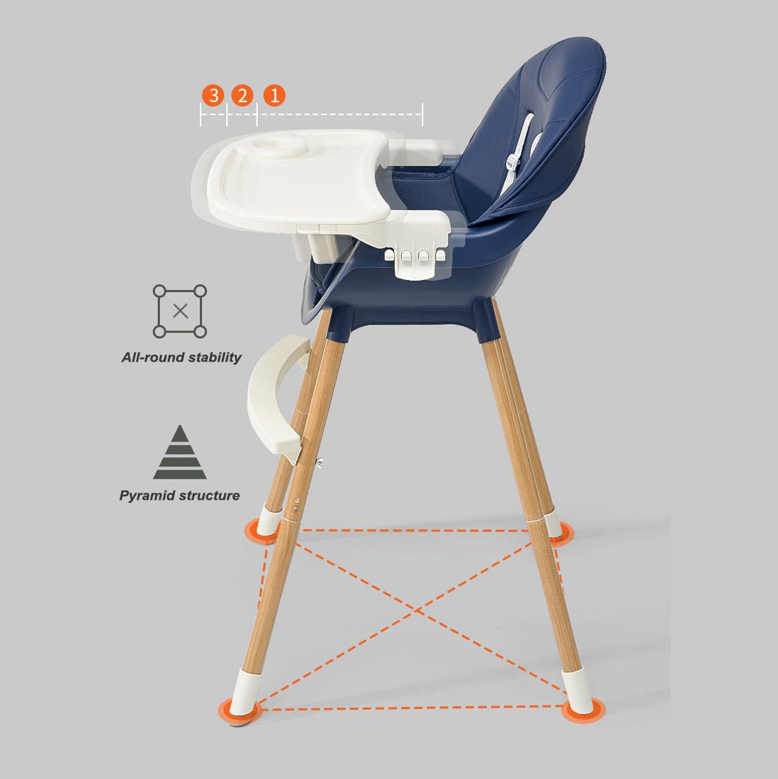 2 - in - 1 Convertible High Chair - Green - Marah Kids