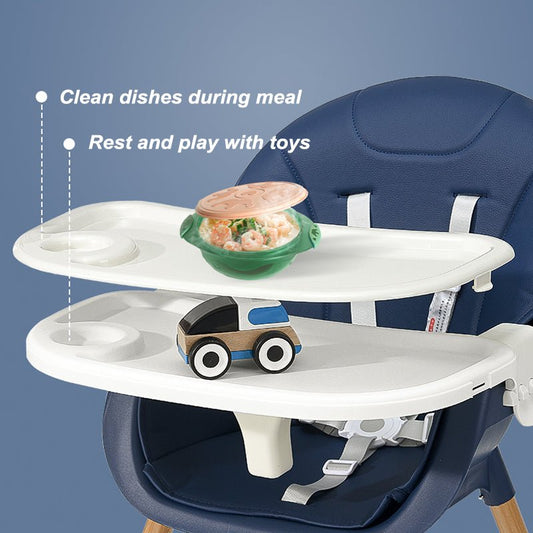 2 - in - 1 Convertible High Chair - Navy Blue - Marah Kids