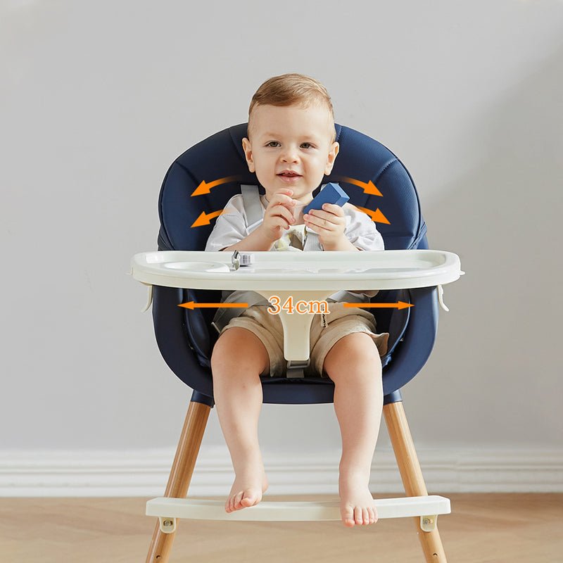 2 - in - 1 Convertible High Chair - Navy Blue - Marah Kids