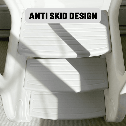 3 Step Stool for Kids - White - Marah Kids