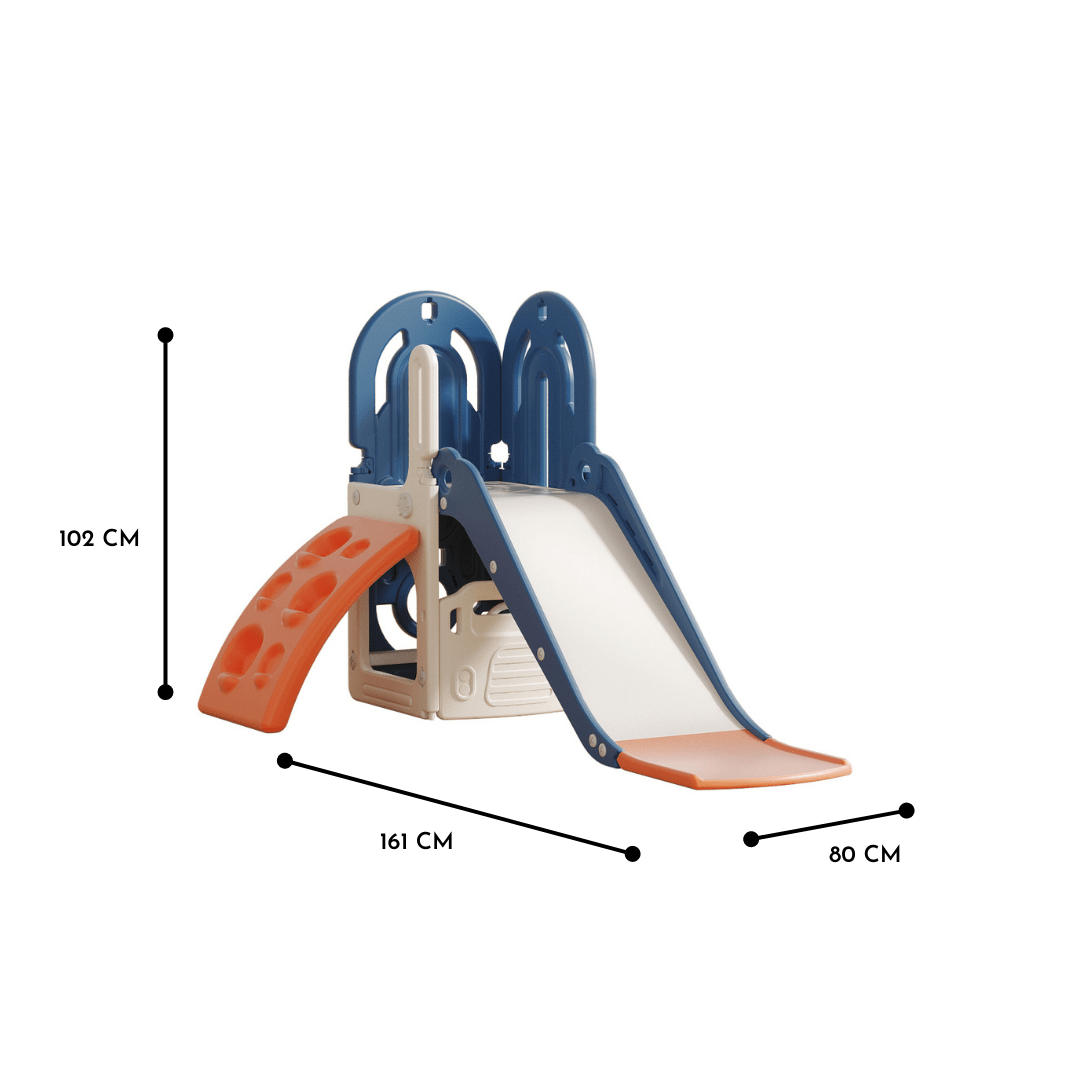 Slide w/ Climbing Wall and Basketball Hoop - Pink - Marah Kids