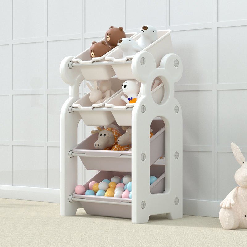 Storage Rack With 6 Boxes - White - Marah Kids