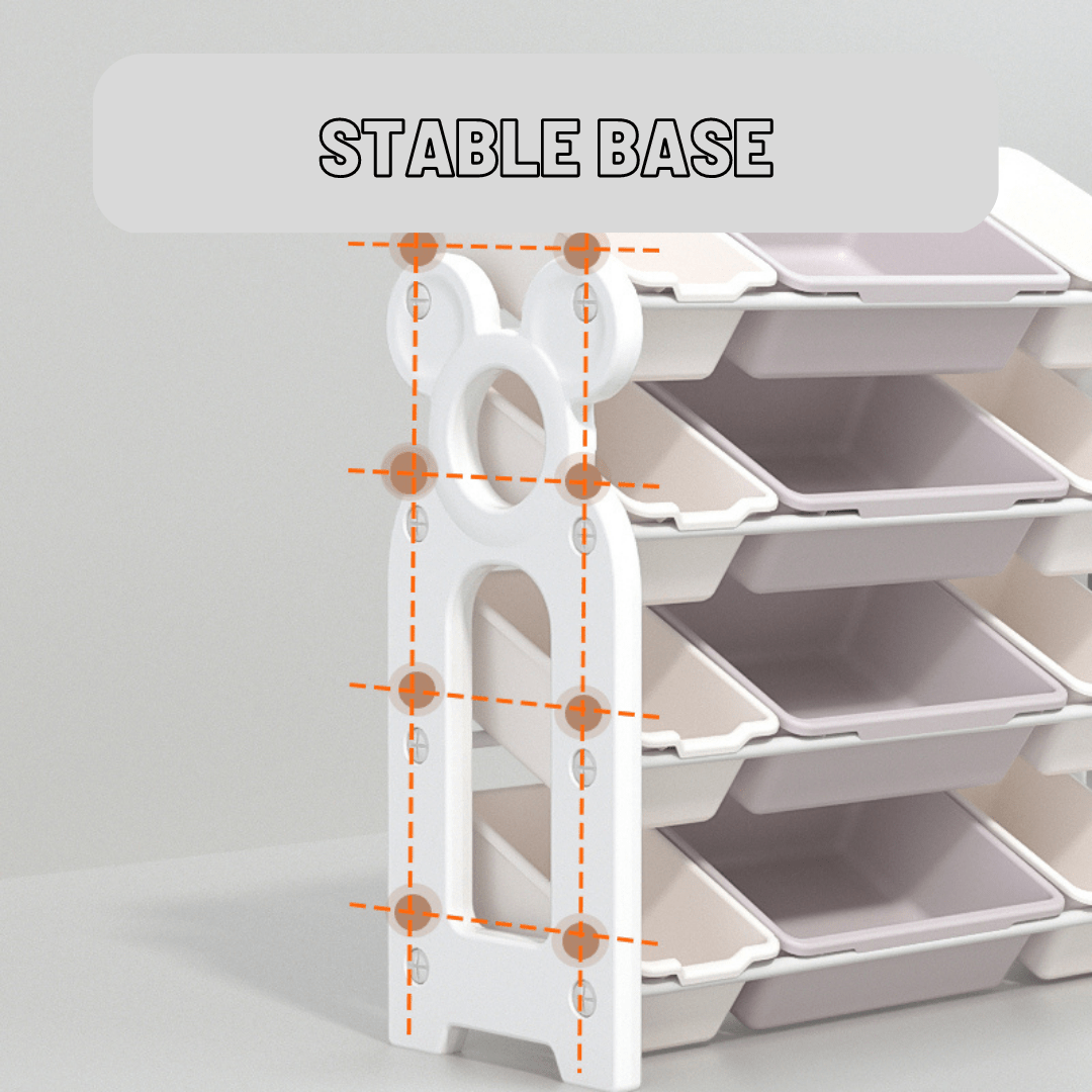 Storage Rack With 6 Boxes - White - Marah Kids