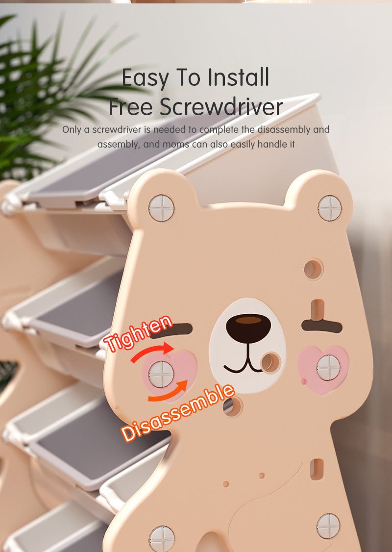 Lovely Baby - Bear Storage Rack W/ 10 Boxes - Marah Kids