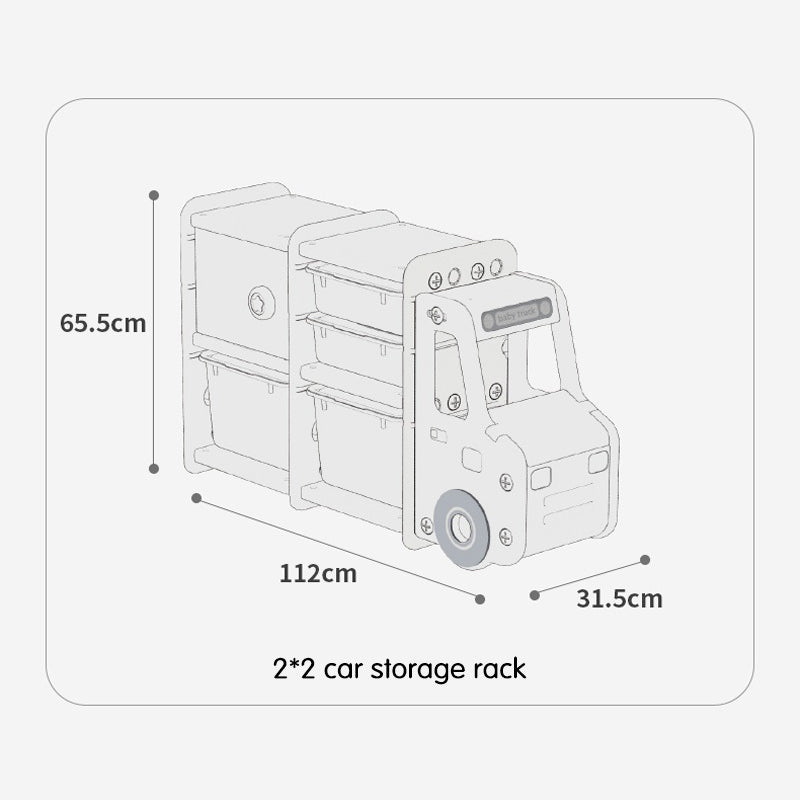 Lovely Baby - Storage Rack Truck - White - Marah Kids