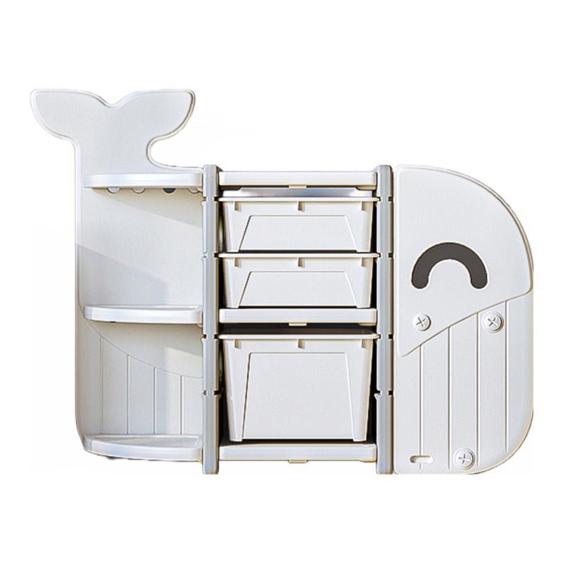 Lovely Baby - Whale Storage Rack With 3 Boxes - White - Marah Kids