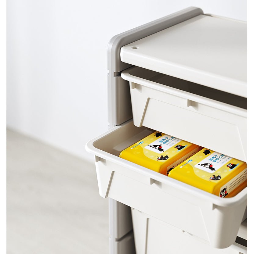 Lovely Baby - Whale Storage Rack With 3 Boxes - White - Marah Kids