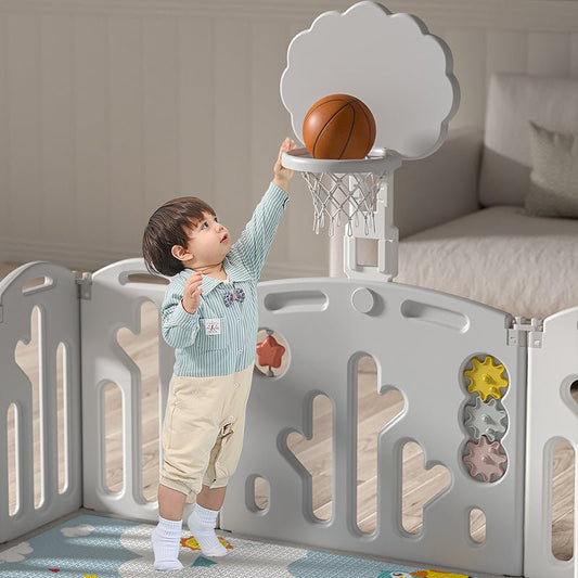 Kids Rabbit Playpen - W/ Basketball Hoop - 16 pcs - Marah Kids