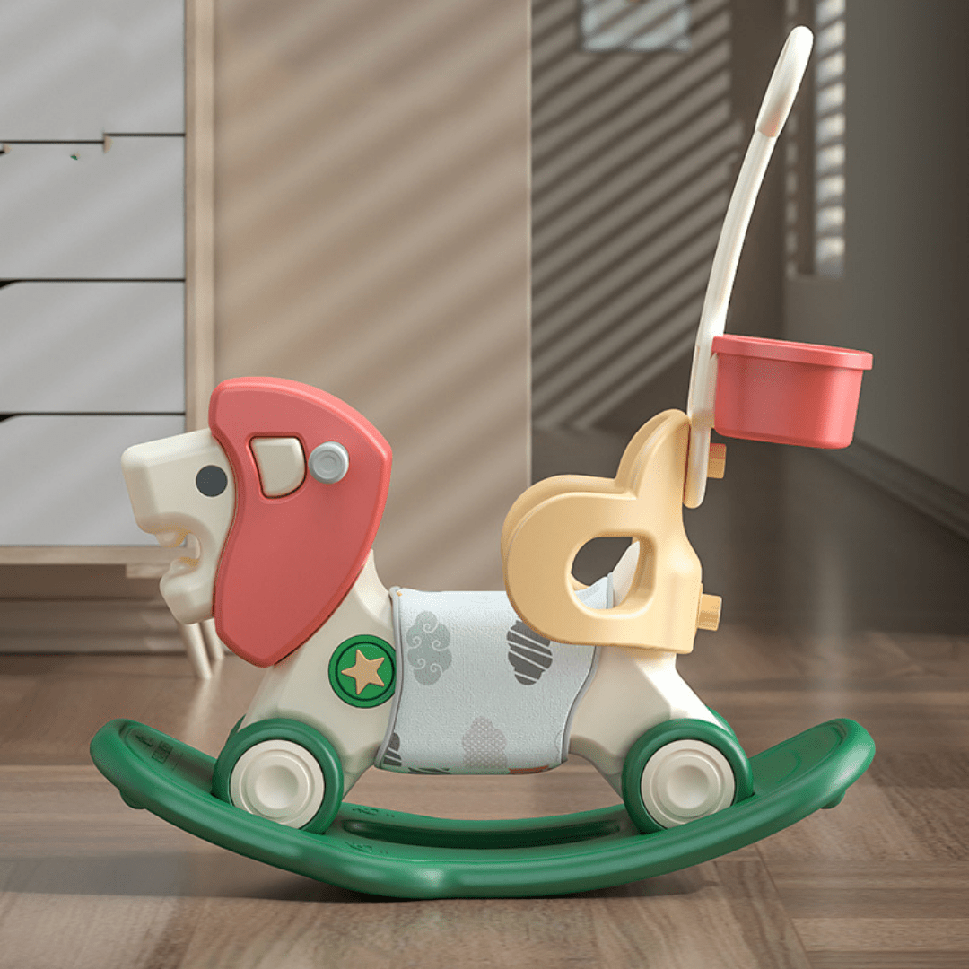 3 - In - 1 Rocking Lion & Push Car - Green - Marah Kids