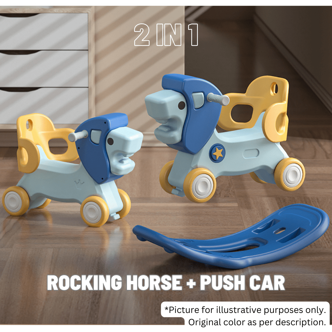 3 - In - 1 Rocking Lion & Push Car - Green - Marah Kids