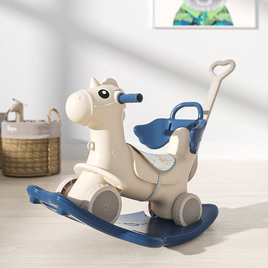 Lovely Baby - 2 - In - 1 Rocking Horse & Ride On - Blue - Marah Kids