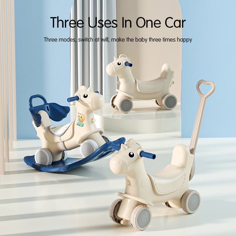 2 - In - 1 Rocking Horse & Ride On - Yellow - Marah Kids