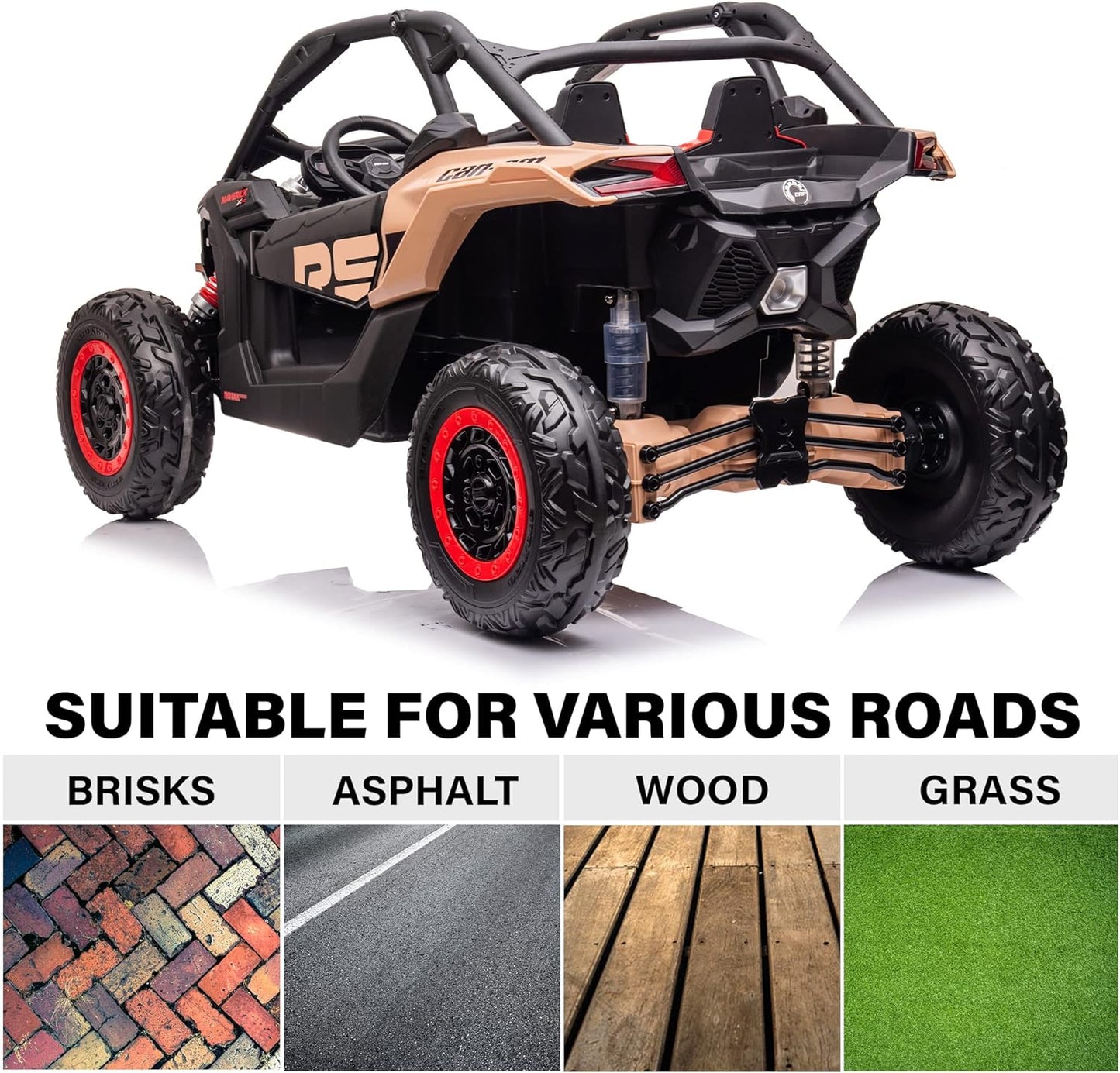 Can Am Maverick Licensed 24V Electric Ride On Utv Buggy, Led Lights, Eva Wheels, Mp3, Parental Remote - Black