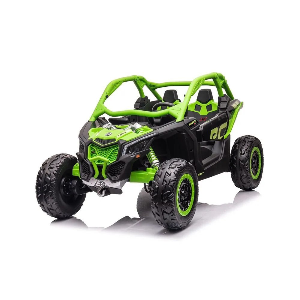 Can Am Maverick 24V Electric Ride - On Buggy - Green: LED, Remote, MP3, EVA Wheels - Marah Kids